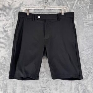 Black Quail Mens Golf Shorts Black Size 32 Flat Front Performance Polyester